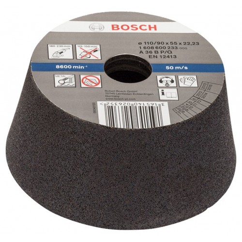 BOSCH Kónická brúsna miska - na kovy/liatinu 90 mm, 110 mm, 55 mm, 36 1608600233